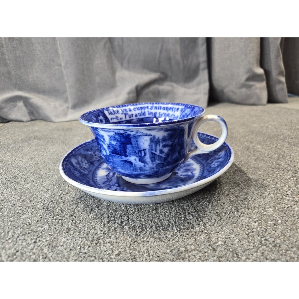 Royal Copenhagen Auld Lang Syne Cup & Saucer Blue Denmark Tea Cup AS-IS